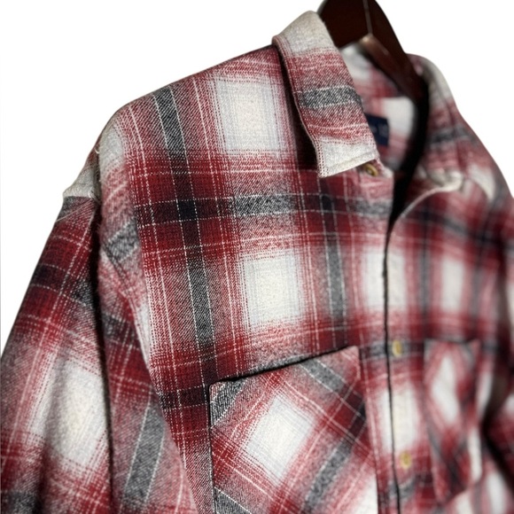 Abercrombie & Fitch Plaid Flannel Oversized Shirt Button Up Top Shirt Jacket M - Picture 9 of 17